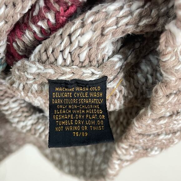 Vintage 90s Eddie Bauer Women’s Floral Rose Heavyweight Cotton Ragg Sweater sz M - Picture 9 of 11